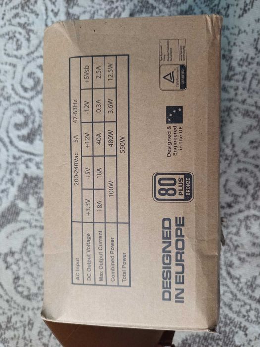 Sursăr  550W ATX Anima APB550 power supply, certificare 80 Plus Bronze.
