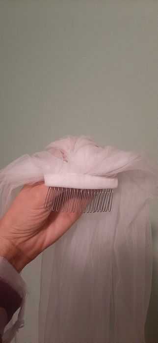 Voal mireasa lung 3m+Pieptene cu mărgele