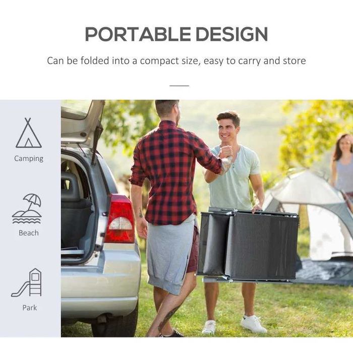 Сгъваем шезлонг, Outsunny, Метал, 137x63.5x100.5 см, Сив