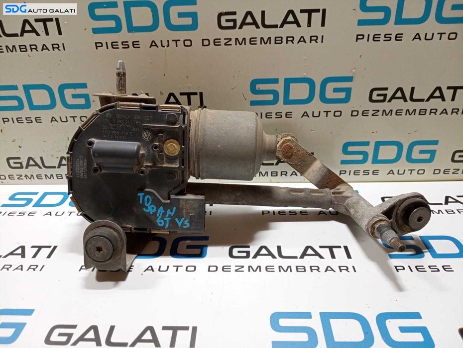 Ansamblu Motoras cu Brat Brate Stergator Stergator Stanga Fata Parbriz Volkswagen Touran 2003 - 2010 Cod 1T0955119C 0390241785 1T0955023E 3397020665 [M6225]