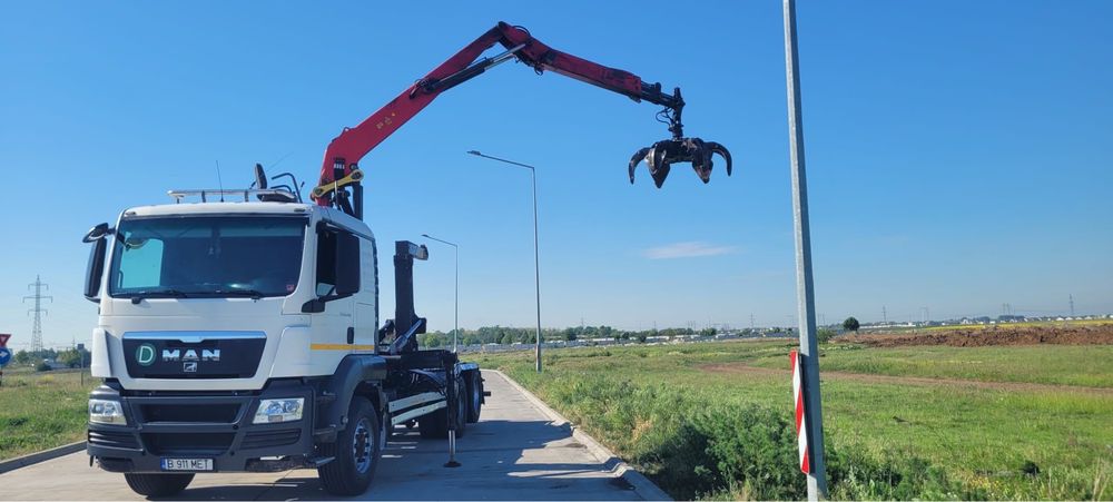 Camion MAN TGS 28.400 6X2 Hook lift +macara+graifer Palfinger