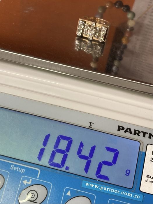 Inel Tank aur cu diamante 1.36ct