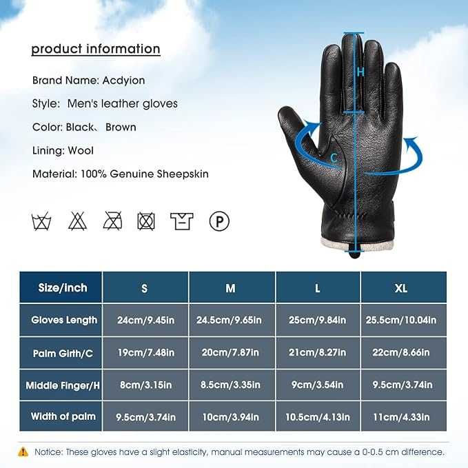 Manusi din piele, pentru barbati, marime M