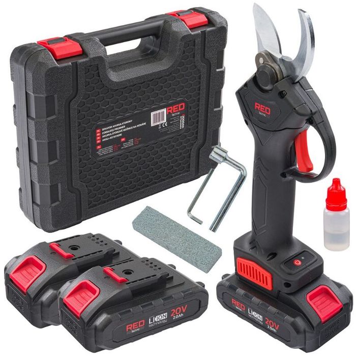 Foarfeca electrica pentru taiat crengi cu 2 x acumulatori 2 Ah, 30mm