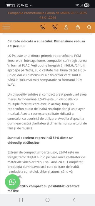 Vand reportofon Olympus LS-P4