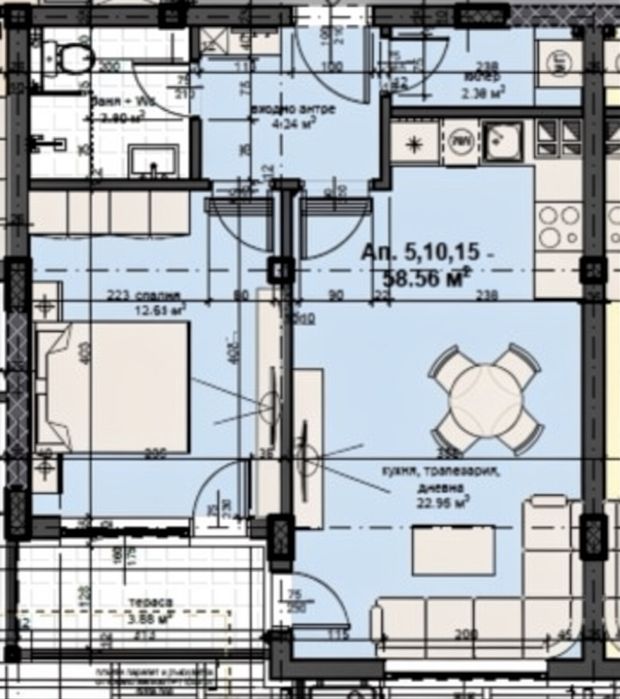 Продава се Двустаен апартамент в Пловдив, Кършияка - 65 кв.м за 1751 €/кв.м - Снимка #1