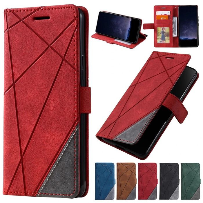 Samsung Galaxy A56 A26 A16 A15 A25 / TRIANGLE Кожен калъф тип тефтер