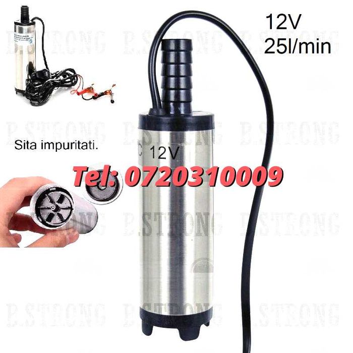 new 25l 12V pompa pentru transfer submersibila combustibil ulei apa