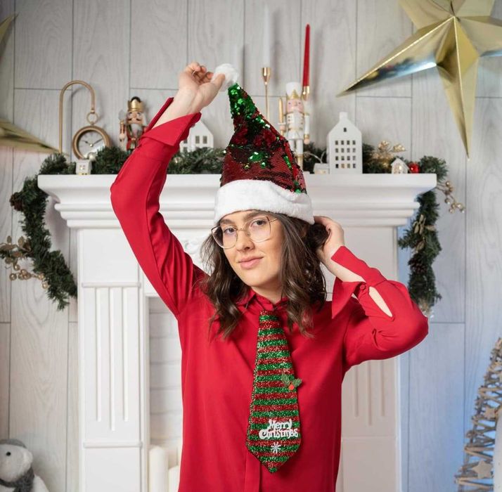 Caciula si Cravata Mos Craciun- Revelion - Party - Vanzare En-Gros