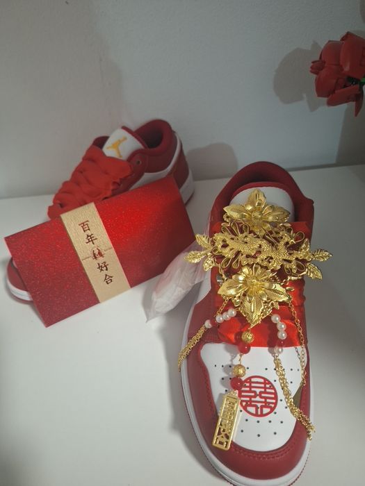 Jordan 1 Low Se Collection Wedding Edition ,piele  luxury marime 37