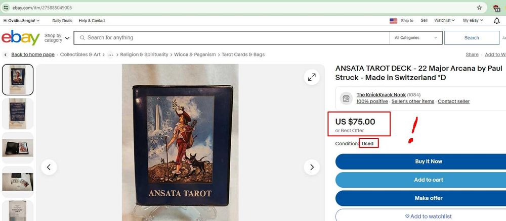 set cărți TAROT complet RAR