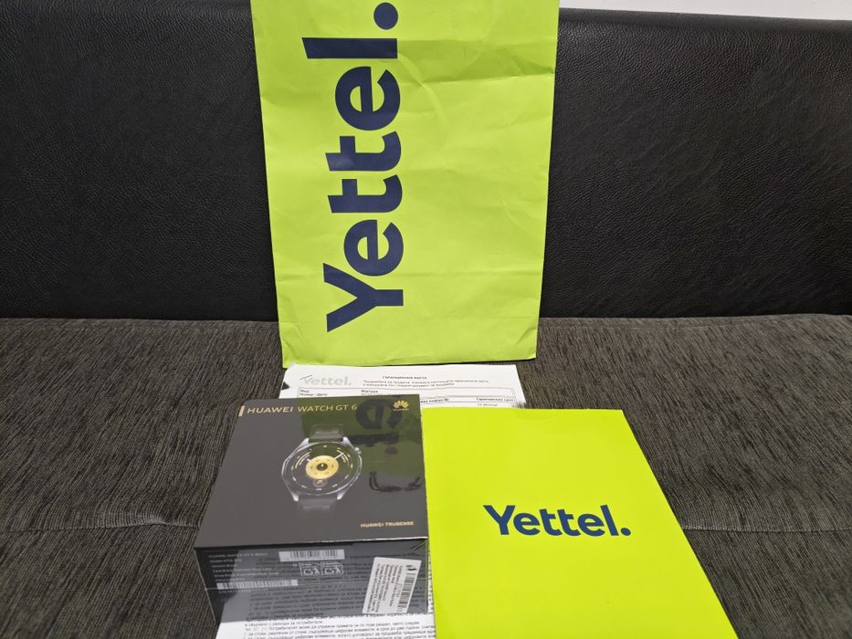 ЗАПЕЧАТАН 46mm Huawei watch GT6 Гаранция Yettel 2028 Black | GT6
