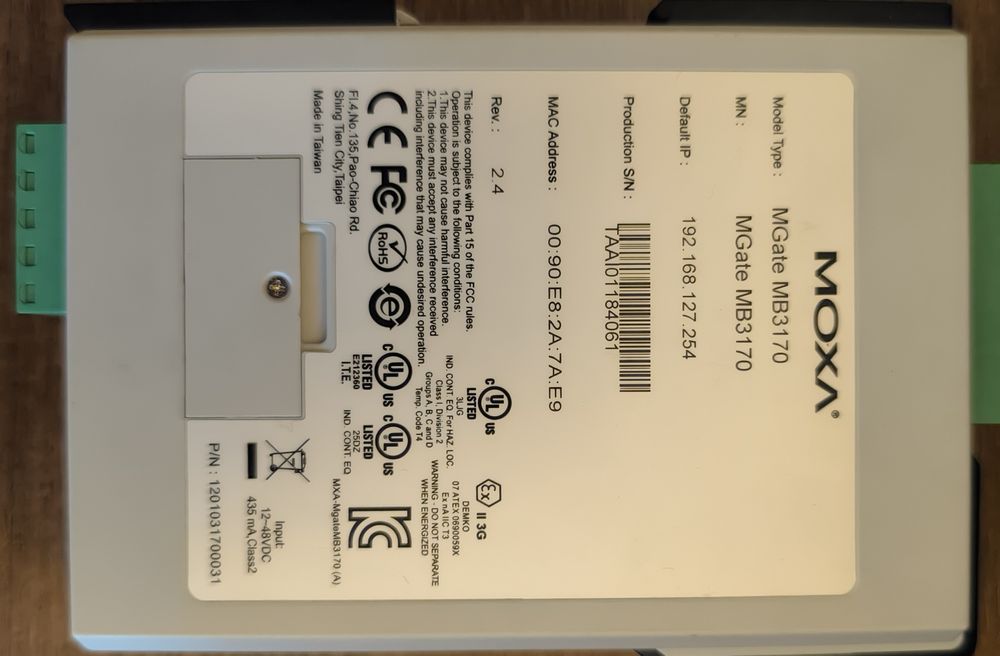 MOXA конвертор Mgate MB3170