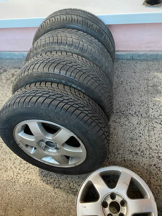4бр лети джанти 15"(ауди,vw,шкода) и 2бр зимни гуми nokian 7мм грайфер