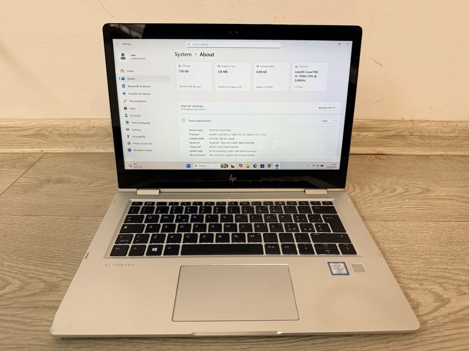 Hp Elitebook 2in1 X360 i5/ 8 Gb Ram/ Nvme 256/ Touchscreen