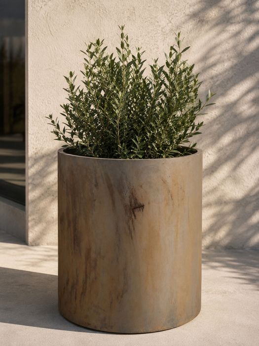 Ghiveci si jardiniera premium din fibra de sticla, diametru x inaltime customizabila, culoare customizabila, pentru spatii publice, terase, restaurant