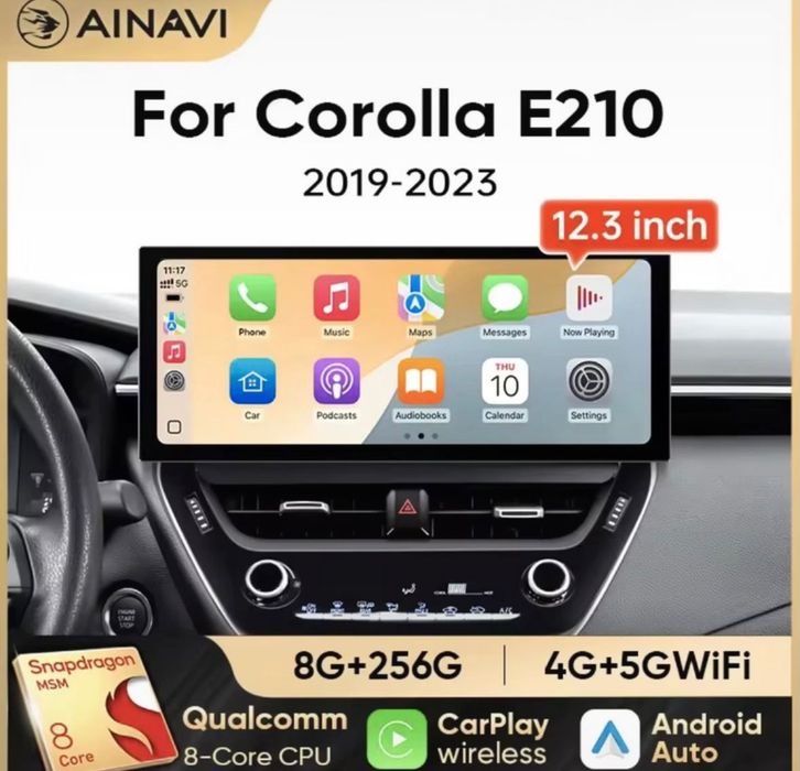 Navigație Carplay/AndroidAuto pentru
Toyota Corolla E210 2019→2023