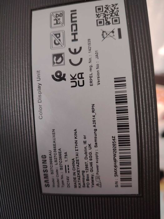 Vând Monitor Samsung Model :S27C366EAU