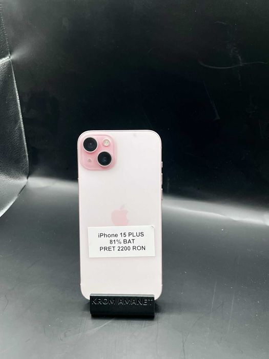 iPhone 15 Plus Pink / 128 GB / 81% Bat * Krom Amanet Margeanului *