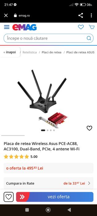Vând modul wireless pentru PC
