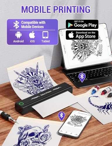 Нов Преносим тату шаблон принтер без мастило Android трансферна хартия