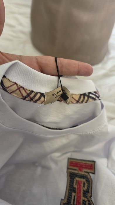 Tricou Burberry, nou, alb, S-XXL, imprimeu cusut, eticheta Farfetch, unisex