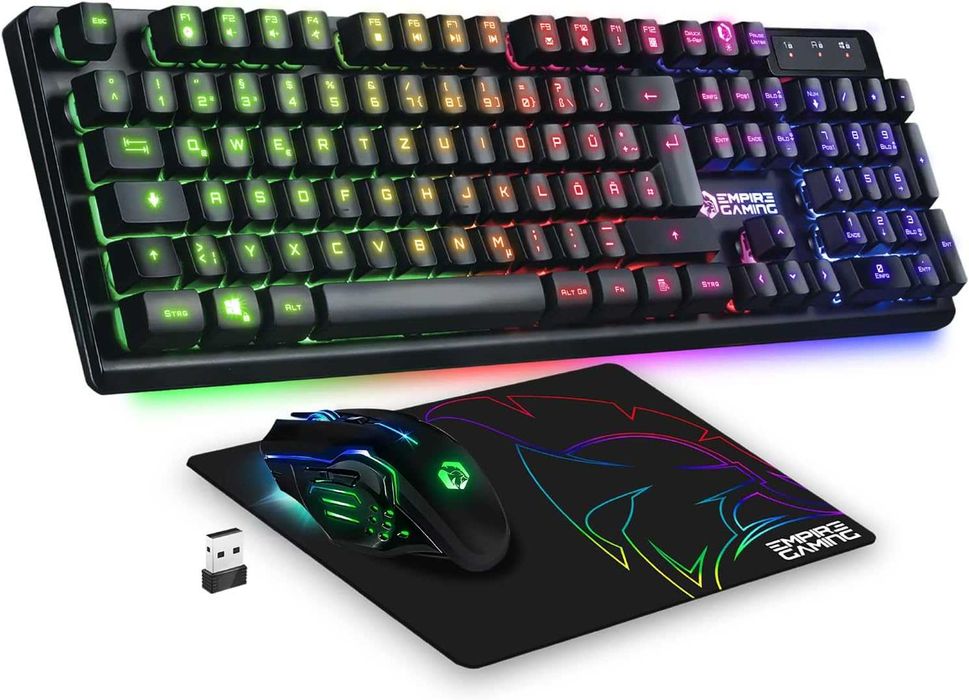Kit gaming wireless EMPIRE GAMING RF800, QWERTZ, RGB, nou