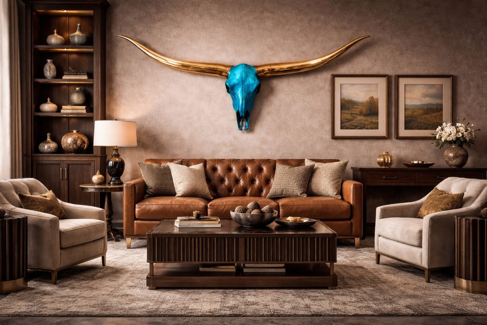 Trofeu decorativ de taur luxury – Operă de artă monumentală de 178 cm