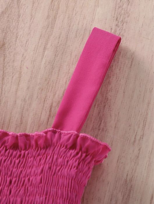 Вълшебна рокличка за бебе с 3D пеперуди в циклама/фуксия 12-18М