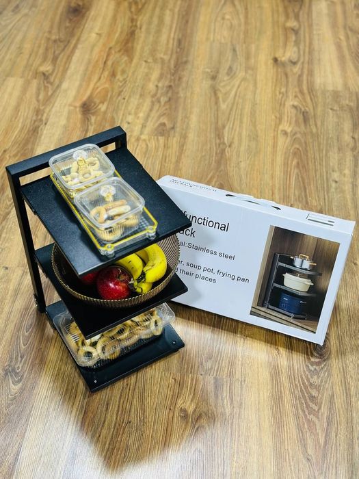 Полка-органайзер под раковину, металлическая, 2 уровня