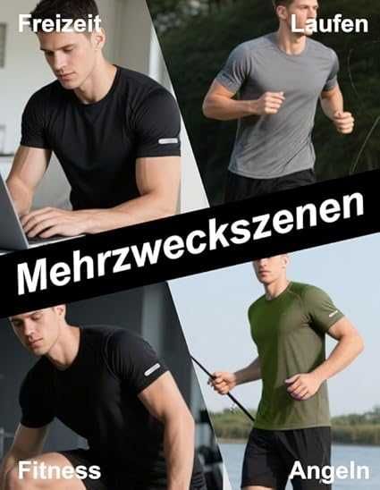 Мъжки спортни тениски – комплект 3 броя, бързосъхнещи