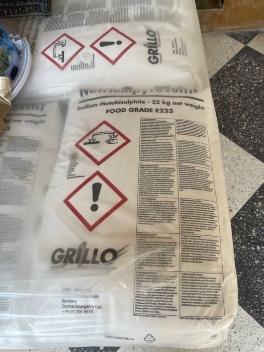 Natriy metabisulfit Grillo Germaniya 25 kg Yuqori sifat