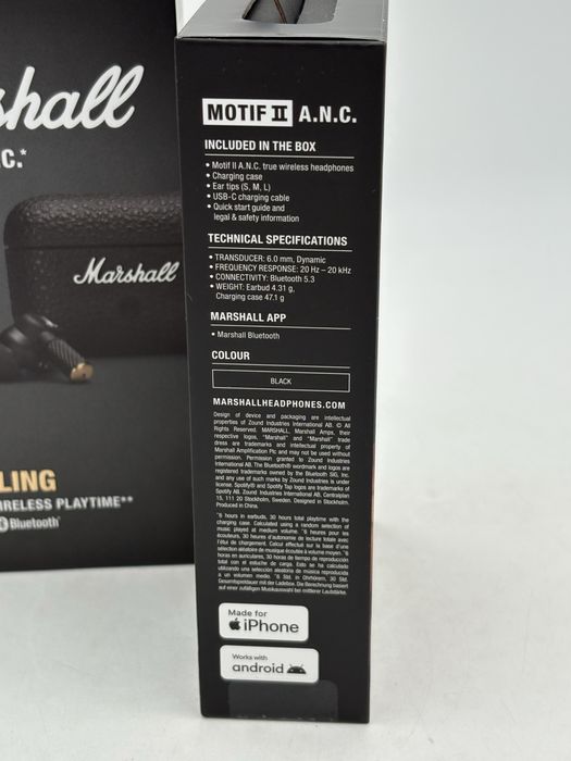 MARSHALL Motif II ANC, black, sigilate, transport inclus