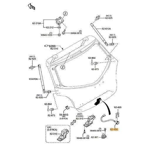 Buton contact NOU deschidere haion Mazda 2 3 DE DH BL hayon