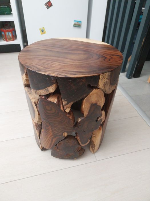 Vand masuta de cafea, laterala, lemn masiv, hand made