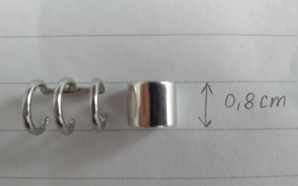 серебряные серьги-каффы