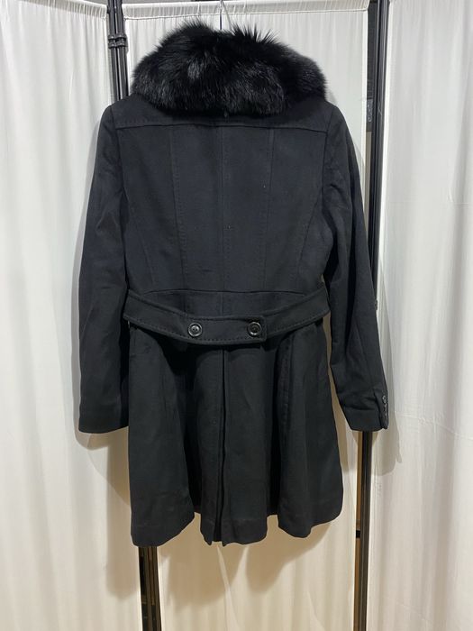 Вълнено палто Max Mara Studio с яка от лисица