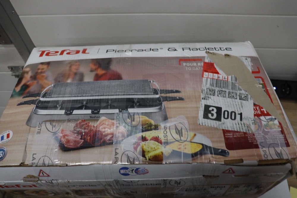 Tefal Raclette Grill Pierrade, 10 тигана, камък, 1350W, с ДЕФЕКТ
