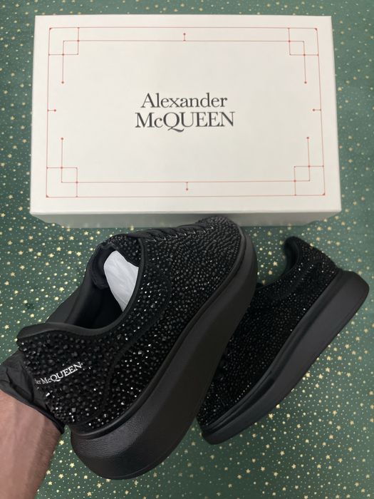 Alexander McQueen Black Crystal Classic Sole Ultra Premium Quality