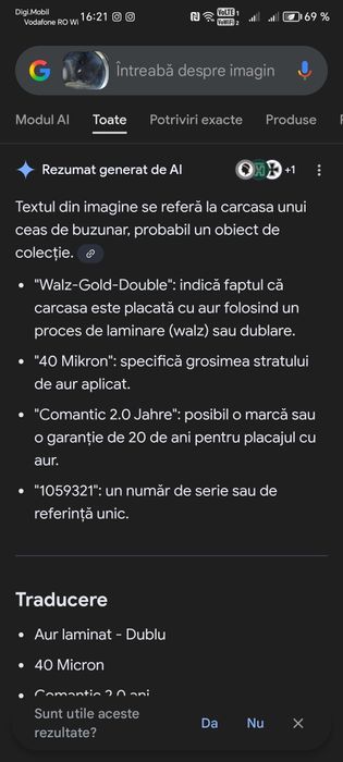 Vand ceas favor placat cu aur