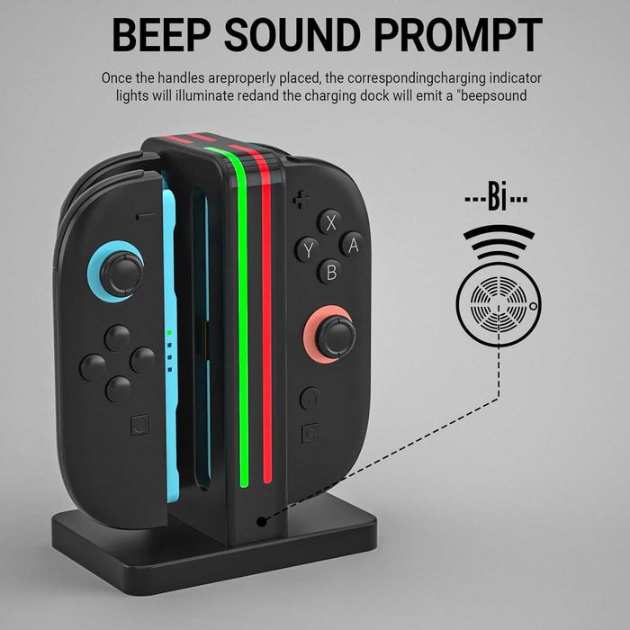 WUXIDIXI Зарядна станция контролери Nintendo Switch 2 Joy-Con, черна