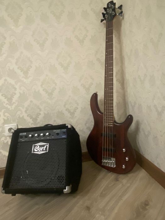 Электрогитара с басом и чехлом
