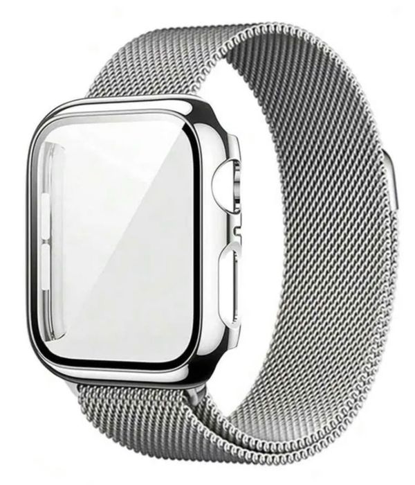 Метална Верижка с предпазен Калъф за Apple Watch Series 9 41mm