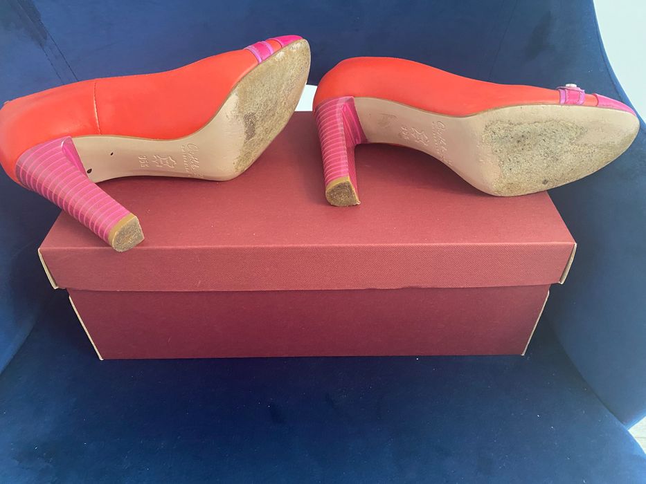 Pantofi Musette roz corai piele 36 toc 9