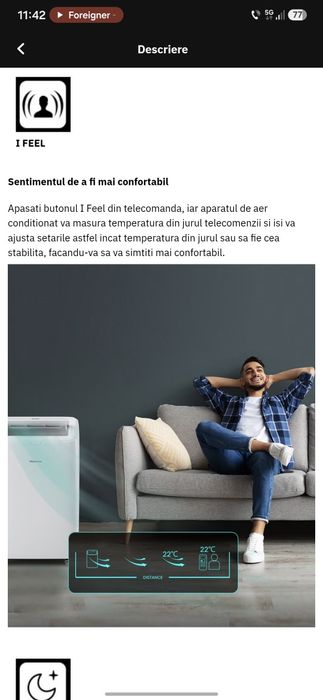 Aer conditionat portabil HISENSE APC12QC, 12000 BTU, A, Wi-Fi, Functie Dezumidificare, kit instalare inclus, alb