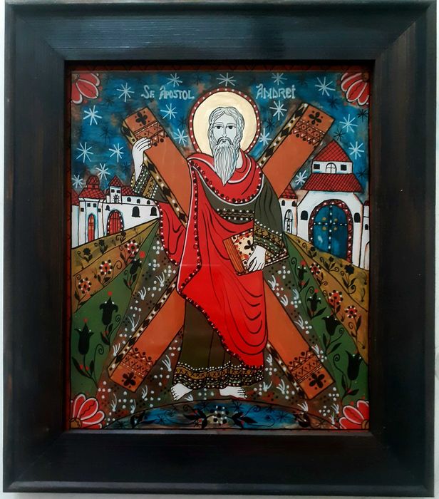 Sfântul Apostol Andrei - Icoana a fost comandată, deci nu va fi disponibilă - Contactați-mă pentru a stabili detaliile unei noi icoane..