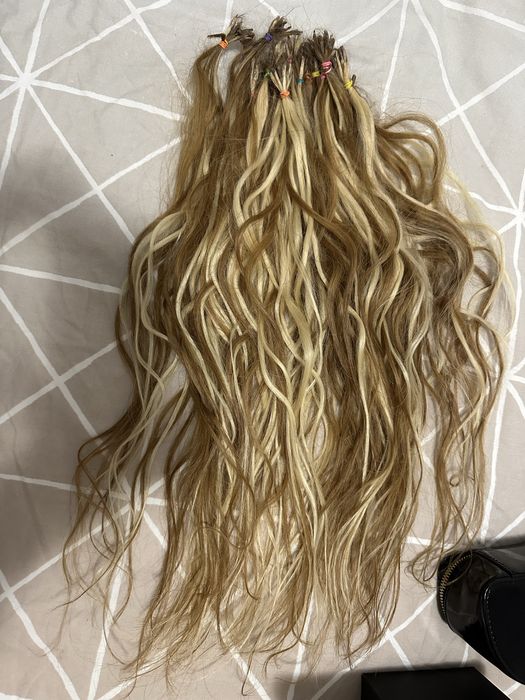 Естествена коса на кератинови кичури