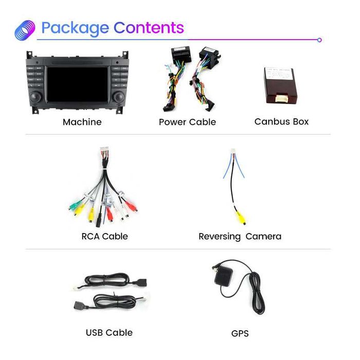 Navigatie Android 14 Mercedes C Calss W203 Carplay Youtube + CAMERA