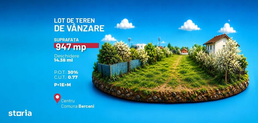 Teren Intravilan 947 mp, Bulevardul Principal / Comuna Berceni