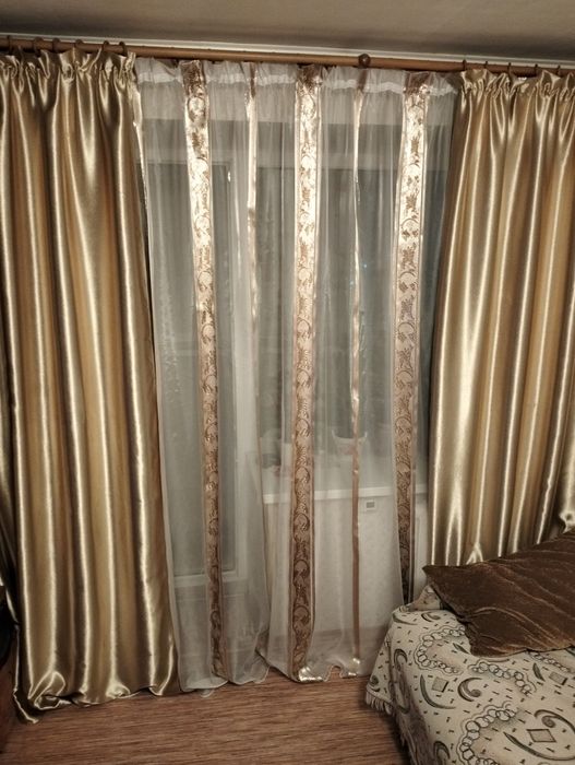 Шторы 2шт и тюль
